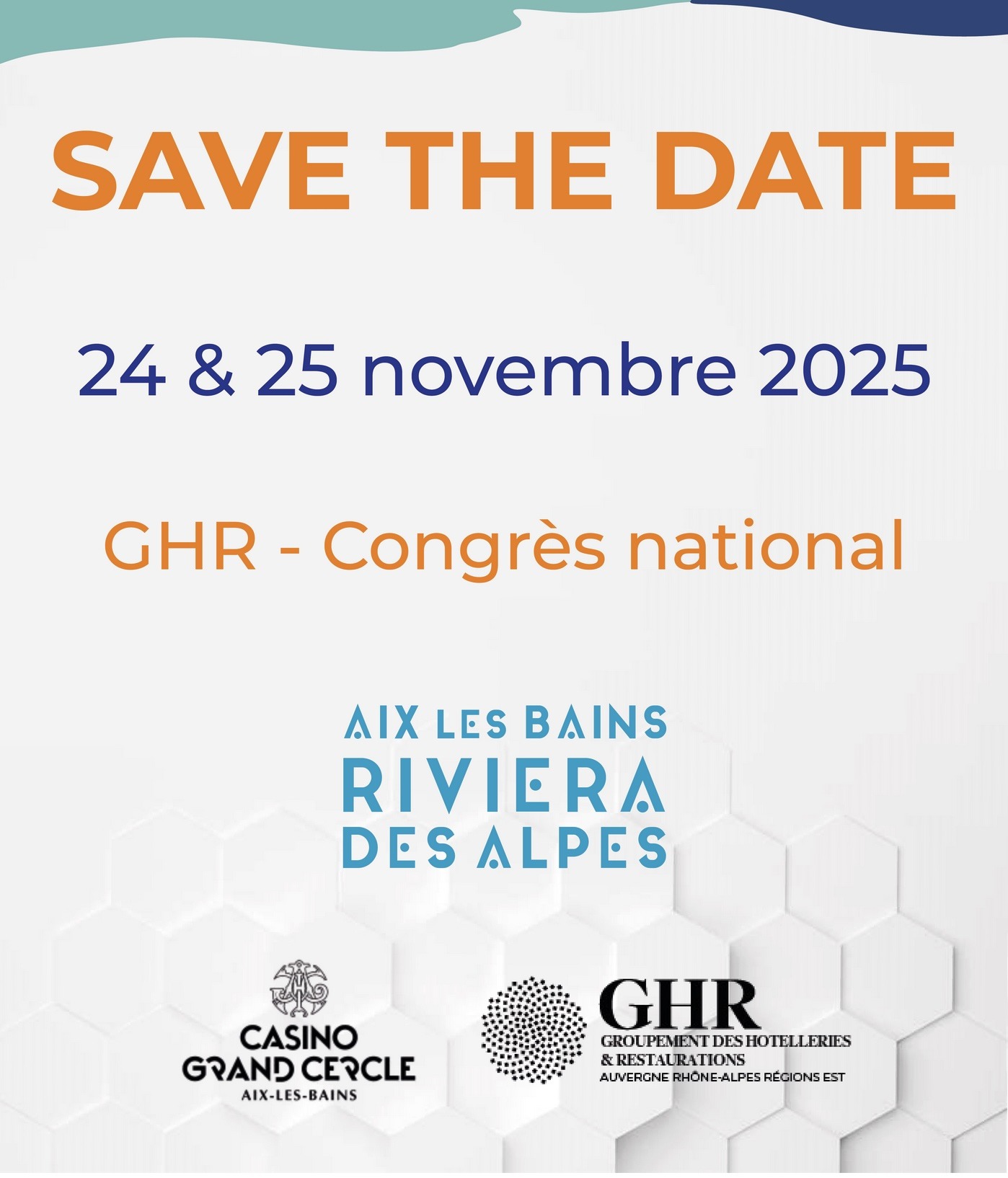 Save the date | Congrès National GHR - 24 & 25 nov. 2025 - Aix-Les-Bains