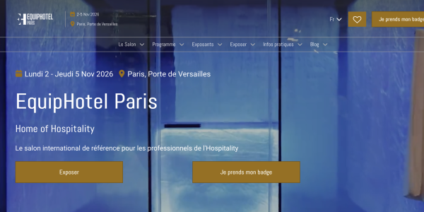 EQUIPHOTEL - 2-5 nov.2026 - Paris Porte de Versailles  
